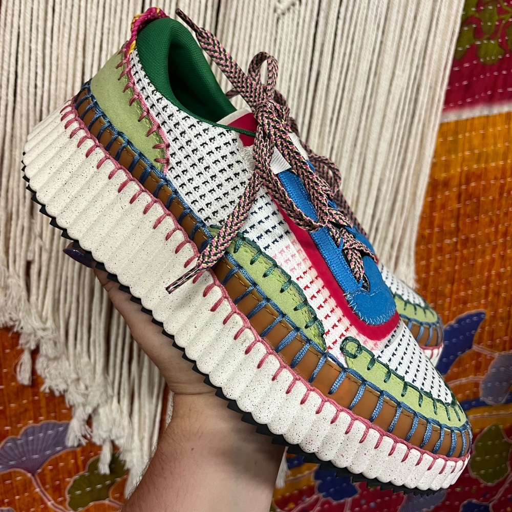 CYBER MONDAY DEAL! Chloe Nama Mixed Media Platform Sneakers